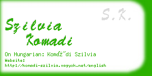 szilvia komadi business card